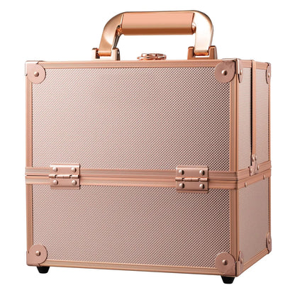 Portable Travel Makeup Case - Alloy Cosmetics Make Up Storage - Organizer Box