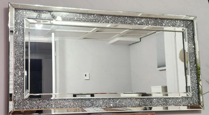 Venetian Wall Mirror Polished Crush Crystal Diamond Edge