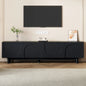 TV Stand with Arch Cabinets for TVs Up to 78'', w/ Solid Wood Legs & Adjustable Shelves