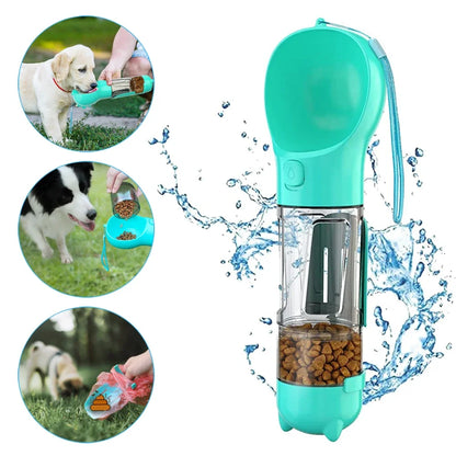 Portable Pet Dog Water Bottle For Small, Large Dogs - Travel Puppy, Cat Drinking Bowl Outdoor Pet Water Dispenser & Feeder with shovel & Pet's Poo Bags