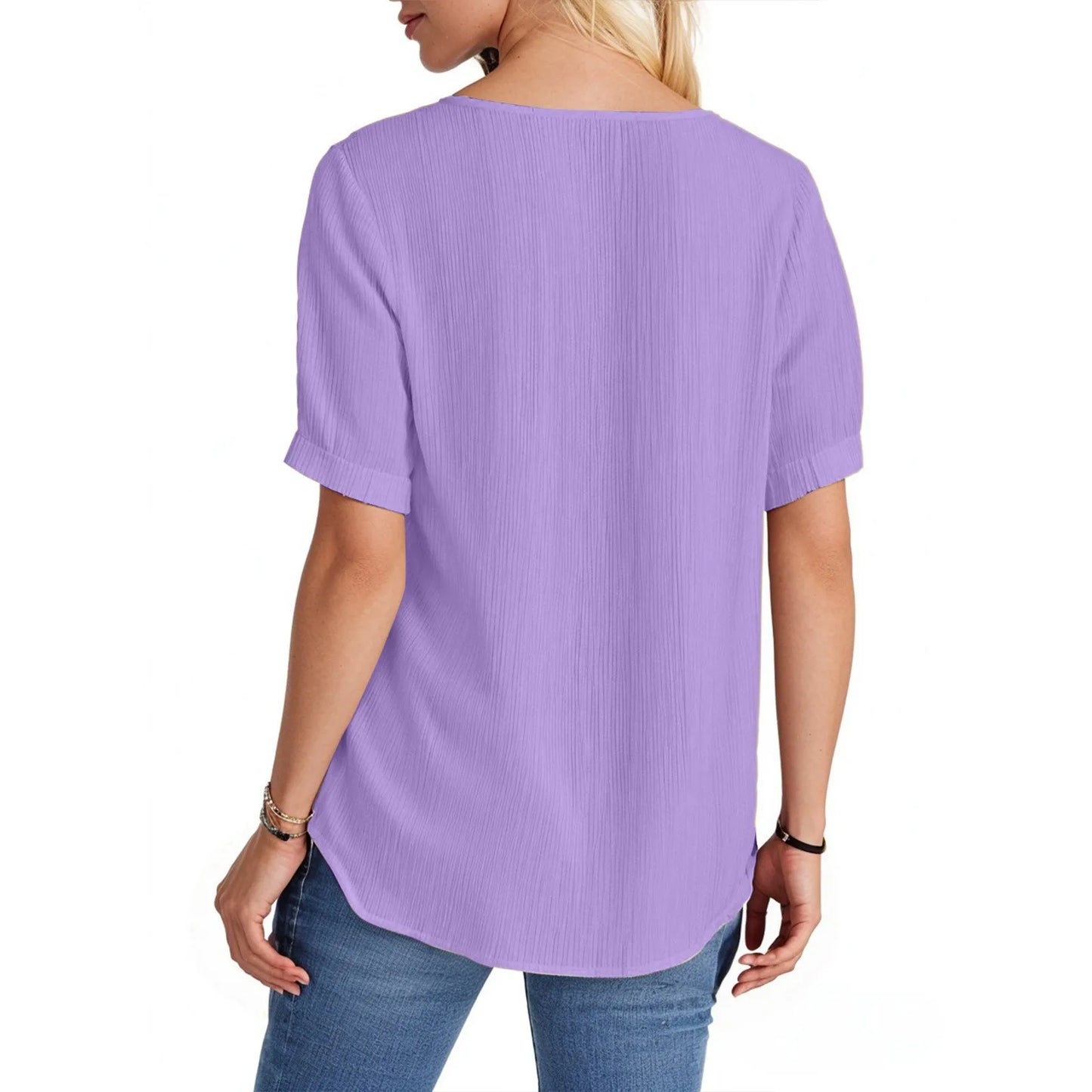 Ladies Summer Hollow Short-Sleeved Tops -Tops For Women, Summer Clothes