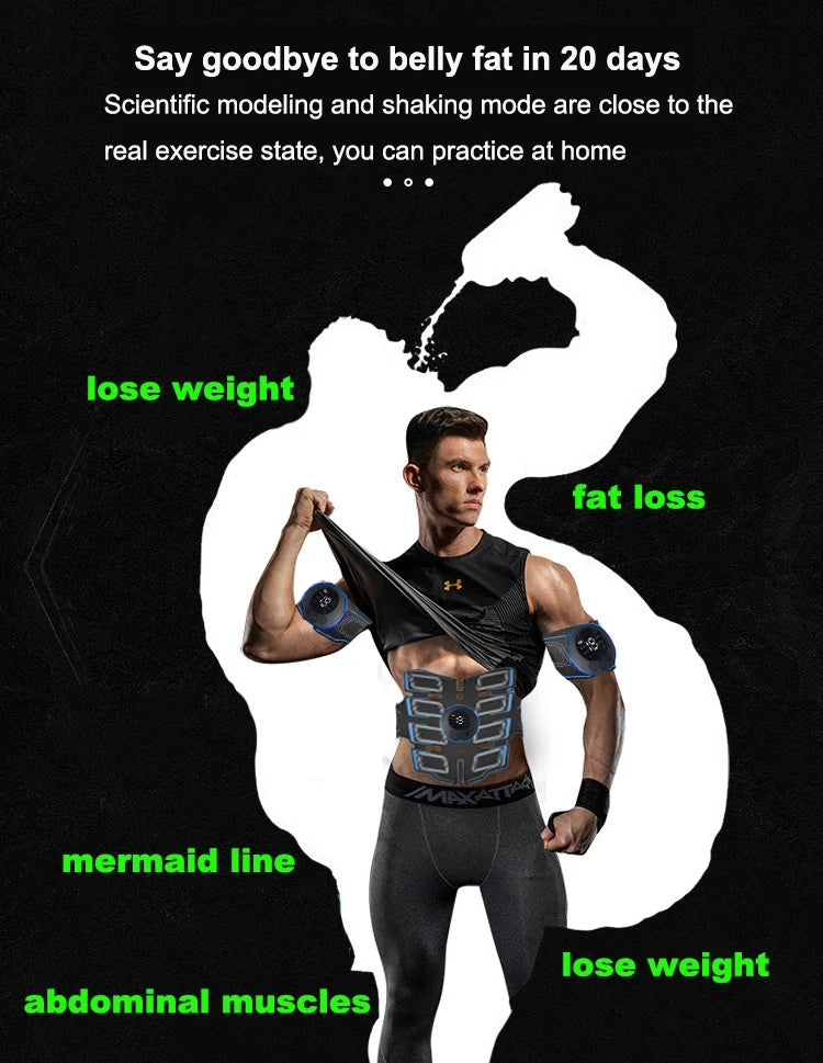 USB Rechargeable Abdominal Muscle Trainer - Portable Abdominal Muscle Massager - Electronic Training Belt, Exercise, Fitness Equipment