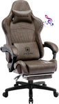 Gaming Chair - Computer Chair with Footrest and Bluetooth Speakers - High Back Ergonomic Chair