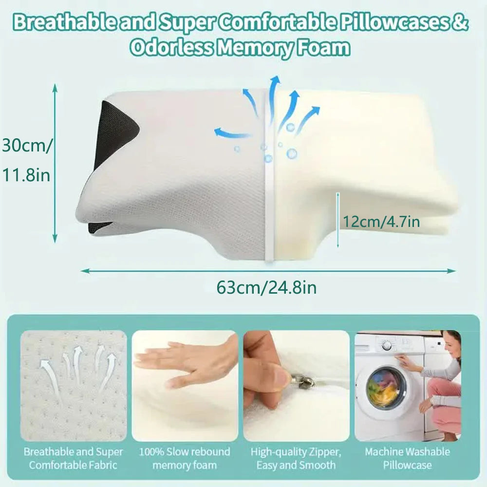 Butterfly Sleep Memory Neck Pillow - Slow Rebound - Comfortable Memory Foam - Cervical Orthopedic For Neck