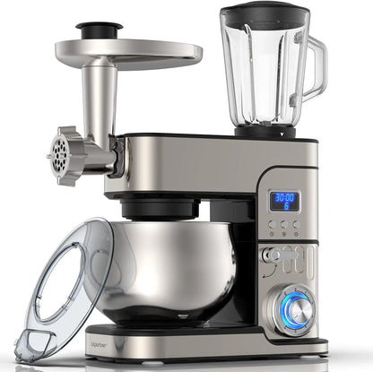 Multi-Function Kitchen Blender 6-IN-1 Stand Mixer - LCD Display Kitchen Electric Mixer
