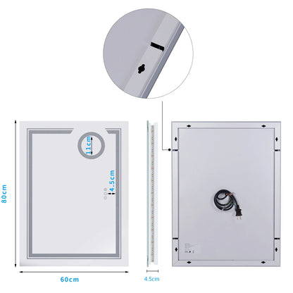 LUVODI LED Mirror Bathroom Wall Mounted Magnifying Mirror - For Washroom, Shower, Vanity, Makeup or Shaving Mirrors