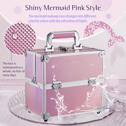 Portable Travel Makeup Case - Alloy Cosmetics Make Up Storage - Organizer Box