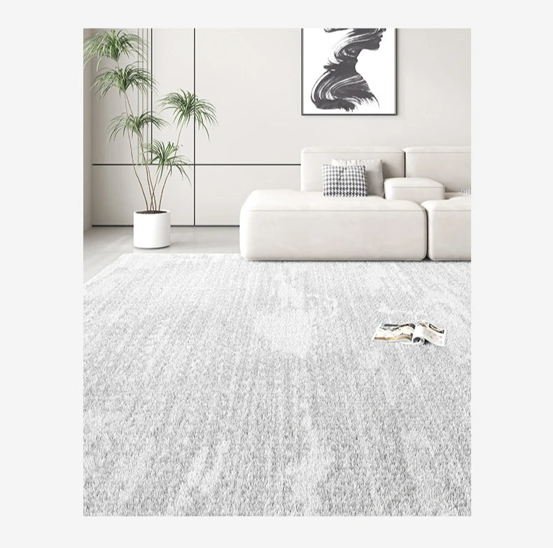 Light Grey Luxury Non-Slip Rug, Sound Insulation, Thick & Liquid Resistant