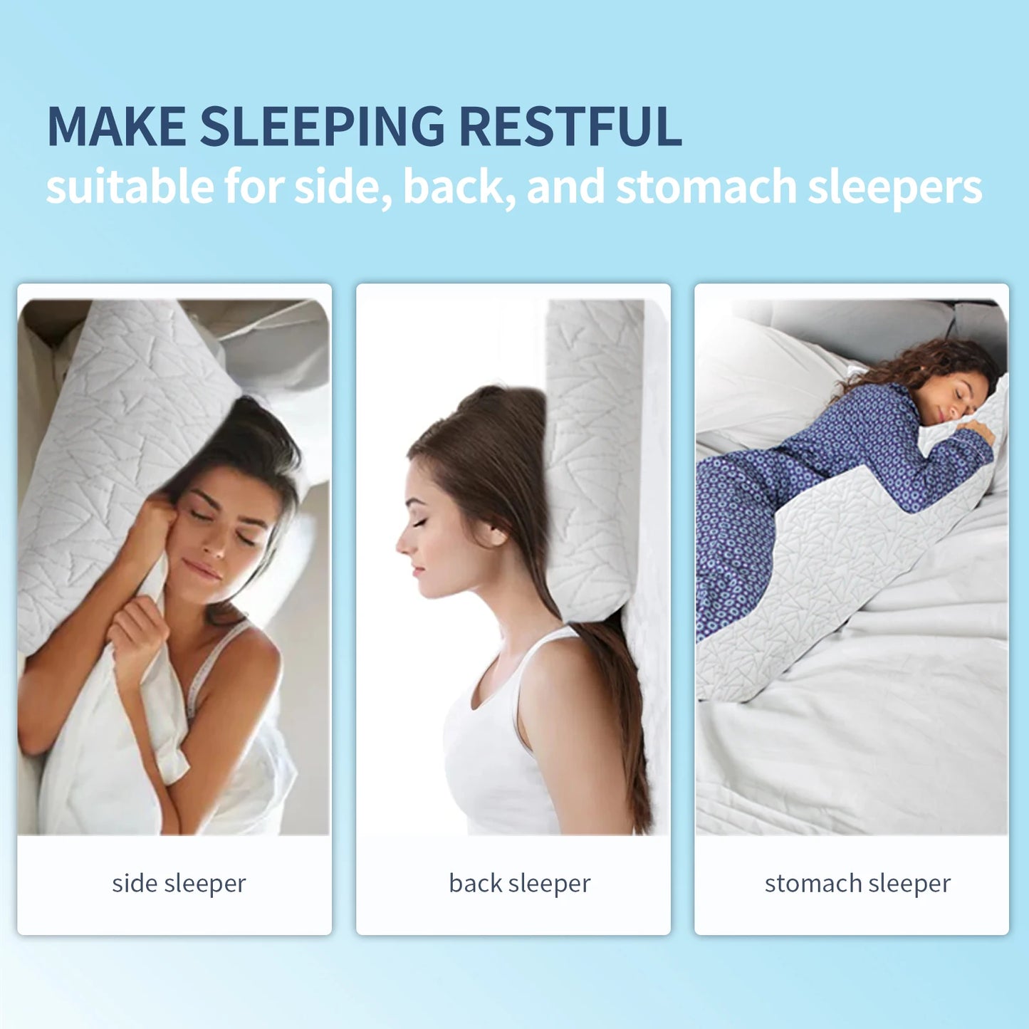 Memory Foam Body Pillow - Fluffy Body Pillows for Adults - Large Long Bed Pillows for Sleeping - 20x54 inch, White