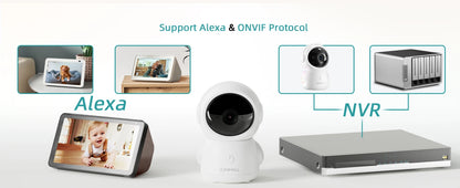 Wireless Security Camera - 5G/2.4G WiFi - Baby/Elderly/Pet Monitor w/ Camera and Audio - One-Click Call - Auto Tracking - Cry/PIR/AI