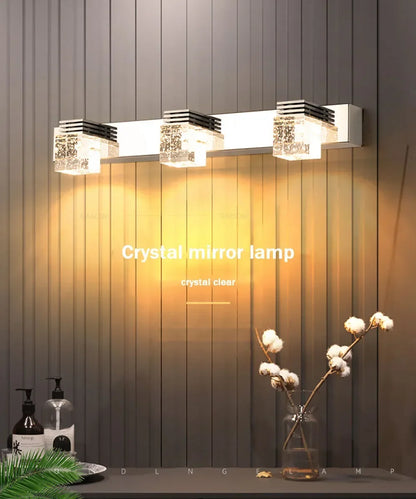 LED Wall Lights Crystal Sconce For Bathroom, Touch On/Off Light