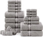 100% Cotton Soft 18 Piece Bath Towel Set - Quick Dry - Highly Absorbent Shower Towels