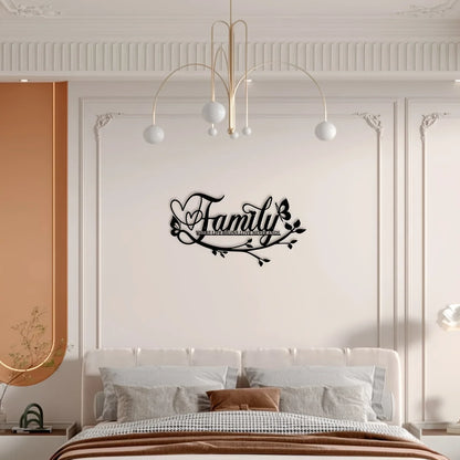 Home Decor, Wall Metal Home Sign, Black Wall Art Flower Letter Sign, Metal Happy Wall Art, for Home Wall Decorations