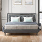 A Bed Frame - Upholstered Mattress Frame with Adjustable Headboard - Thin Velvet Bed Frame with Button Tufted Headboard
