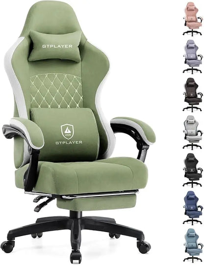 GTPLAYER Gaming Chair, Computer Office Chair with Pocket Spring Cushion, Linkage Armrests and Footrest, High Back Ergonomic Chair