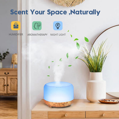 500ML Aromatherapy Oil Diffuser - Auto Shut Off (When Water Runs Out) - Essential Oil Aroma Diffuser - Humidifier - W/Remote