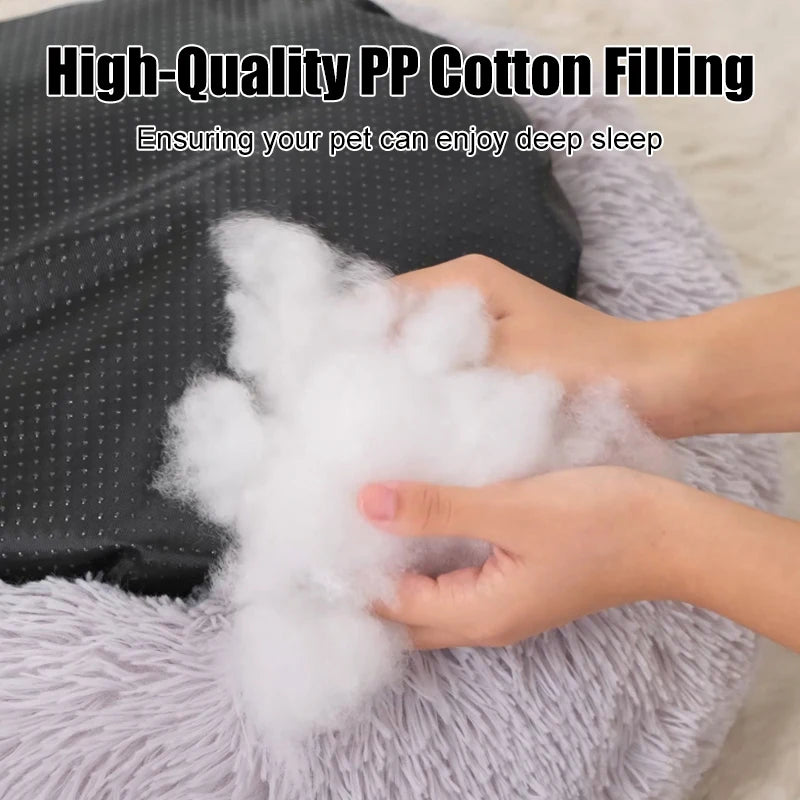 Fluffy Pets Dogs Or Cats Bed - Large Round Bed - Super Warm & Soft - Cat House - Plush Cat Nest - Small Dog Cuddles - 16''-39''