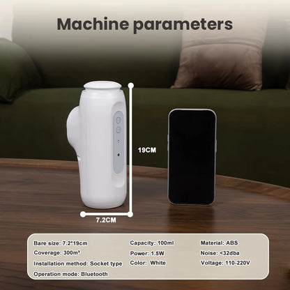 300m³ Wall Mounted Bluetooth Control - Fragrance Diffuser - Home Scent Air Freshener - Air Purifier - Oil Diffuser