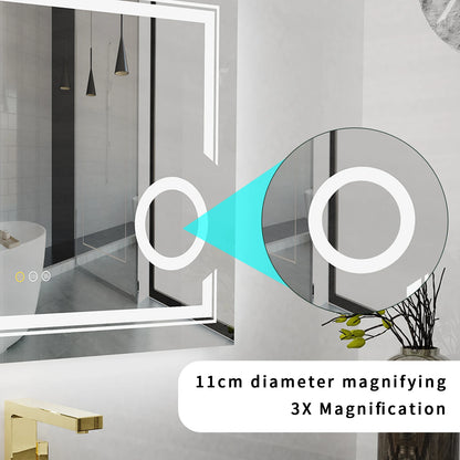 LUVODI LED Mirror Bathroom Wall Mounted Magnifying Mirror - For Washroom, Shower, Vanity, Makeup or Shaving Mirrors