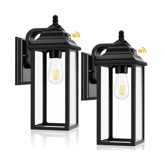 Outdoor Lights Fixture Wall Sconce - 2 Sets Porch Lights Outdoor Wall Lantern Decor for Exterior House Garage Patio Lights-Black