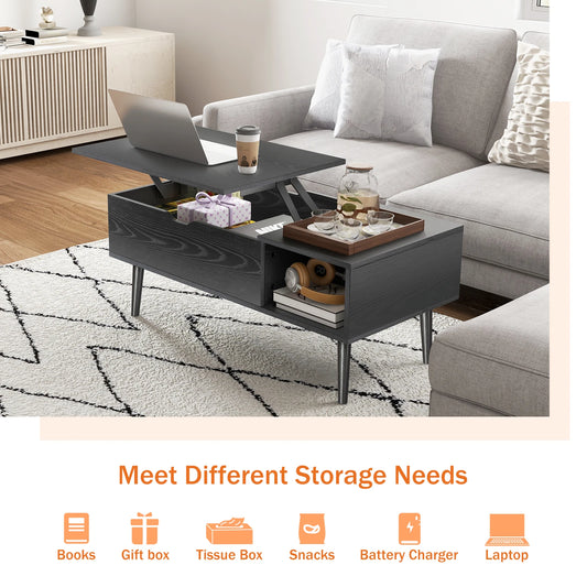 Wooden Lift Top Coffee Tables For Living Room 39.37"x19.7"  W/ Storage