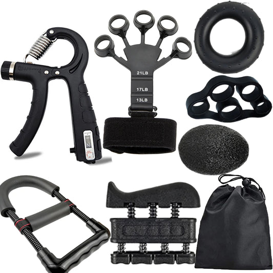 Adjustable Grip Strength Trainer Wrist & Finger Exerciser Hand Grip Strengthener - Muscle Building - Injury Recover Expander Kit