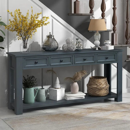 Console Table for Entryway, Hallway Or Sofa Table with Storage Drawers and Bottom Shelf