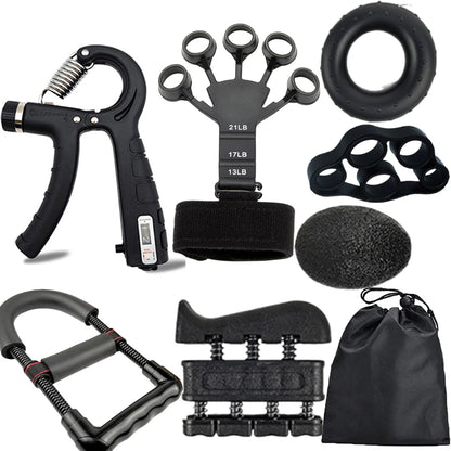 Adjustable Grip Strength Trainer Wrist & Finger Exerciser Hand Grip Strengthener - Muscle Building - Injury Recover Expander Kit