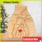 Personalized Custom Bear Family, Wooden Puzzle, Free Name Engraving