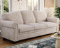 90" Nail Head Decorative Sofa - Comfortable Cushioned 3-seat Velvet Sofa with Wooden Legs - 23" Deep Seat Roller Arm Sofa