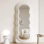 Full Length Standing Wavy Body Mirror With Lights, Flannel Frame