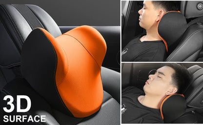 Memory Cotton Neck & Car Seat Pillow Support - Auto Lumbar Cushion - Comfortable and Breathable Car Headrest & Lumbar Support