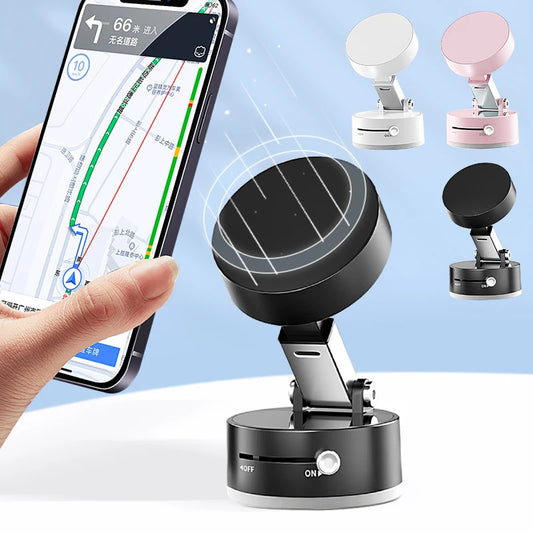 New Double Sided Magnetic Phone Holder - Bottom Is A Vacuum Suction - For Car, Glass, Mirror, iPhone & Android