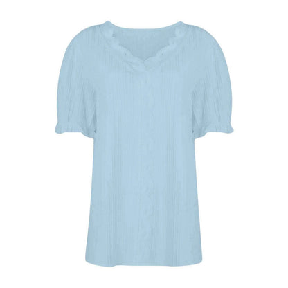 Ladies Summer Hollow Short-Sleeved Tops -Tops For Women, Summer Clothes