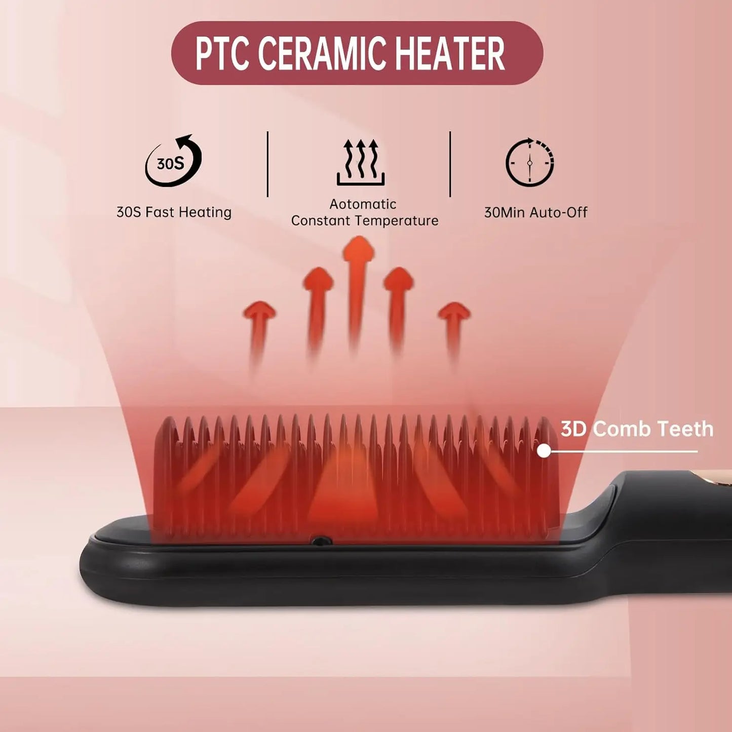 Negative Ionic Hair Straightener Brush