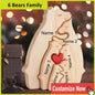 Personalized Custom Bear Family, Wooden Puzzle, Free Name Engraving