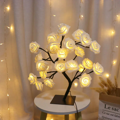 LED Rose Tree Lights 24LEDs - USB Operated Table Lamp - Atmosphere Lighting - Wedding Party Gift, Mother's Day, V-Day & Just Because