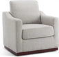 Swivel Accent Chair - Upholstered Modern Armchair - 2-in-1 Convertible, Stationary Single Sofa Chair with Pet-Friendly Fabric