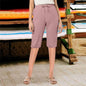 Capris Pants With Pockets For Women - High Waist - Textural Casual Shorts - 2025 Summer