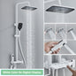 Rozin Black Smart Digital Display Shower Faucet Set - Piano Style Rainfall Bathroom System - Grey Digital Mixer Tap & Bidet Shower