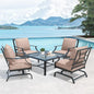 Patio Outdoor Furniture Set - Coffee Table, Patio Rocking Chairs with 3 Color To Choose