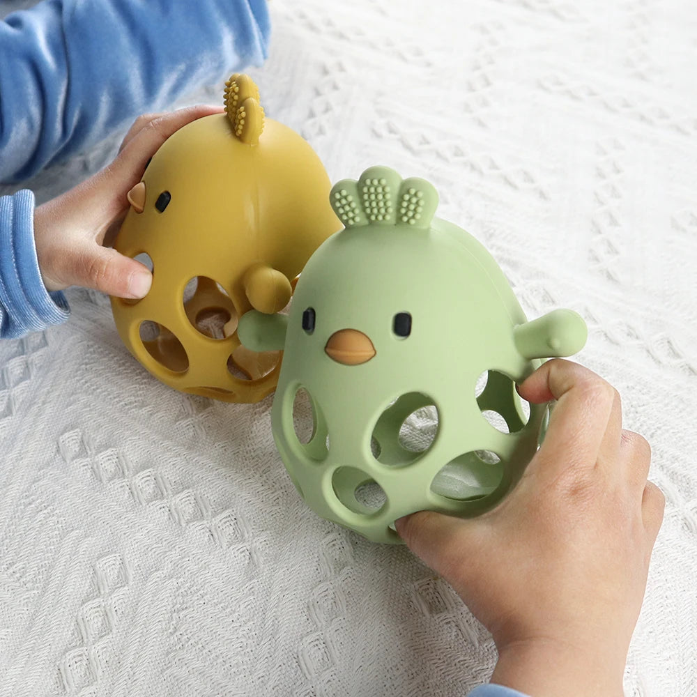 1PC Baby Silicone Teether Toys - Chick Shape - Hollowed Out - Baby Care Equipment - Chewing Training Baby Products