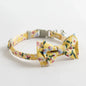 Floral Dog & Cat Bow Tie - Cotton - Break Away Clasp - Small Bell Attached