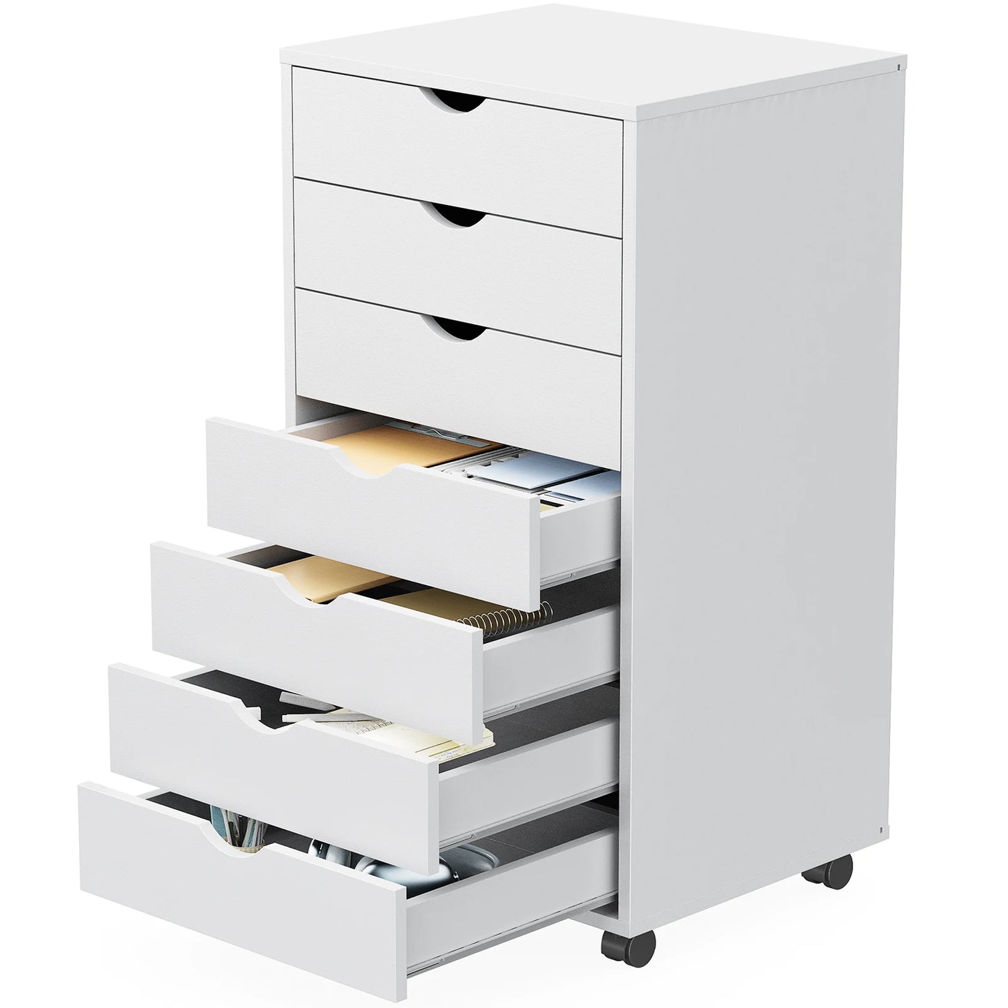 7 Drawer Dressers - Storage Rolling Cabinet - Wooden