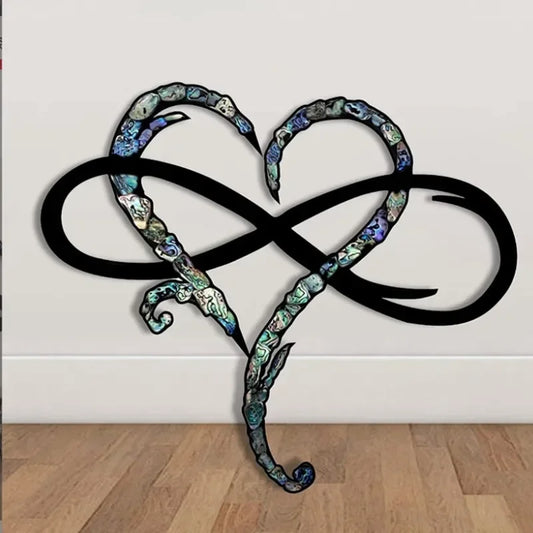 Infinity Heart Steel Wall Decoration - Metal Wall Home, Bedroom, Art Ornaments, Anniversary Gifts Or For Any Occasions