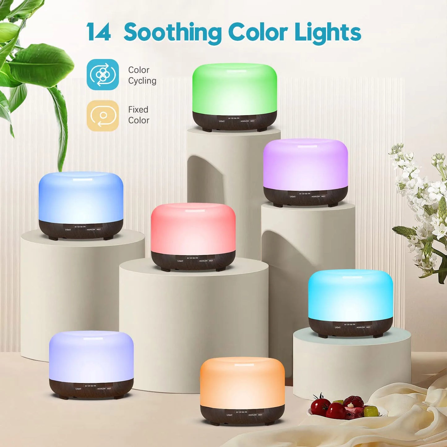500ML Aromatherapy Oil Diffuser - Auto Shut Off (When Water Runs Out) - Essential Oil Aroma Diffuser - Humidifier - W/Remote