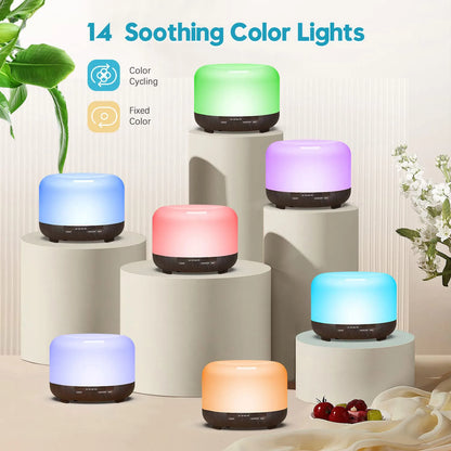 500ML Aromatherapy Oil Diffuser - Auto Shut Off (When Water Runs Out) - Essential Oil Aroma Diffuser - Humidifier - W/Remote