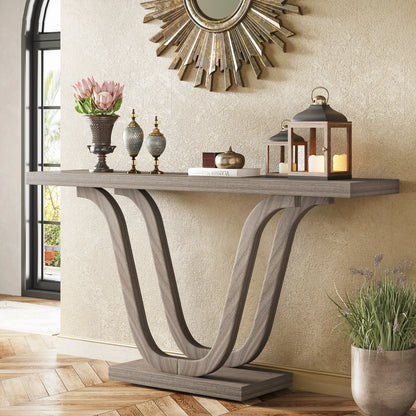Tribesigns Farmhouse Console Table - 55 Inch Wood Sofa Table - Entryway Table - Industrial Rustic Narrow Hallway Tables