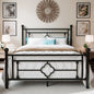 Metal Platform Bed Frame - Vintage Victorian Modern Style - Wrought Iron Headboard and Footboard