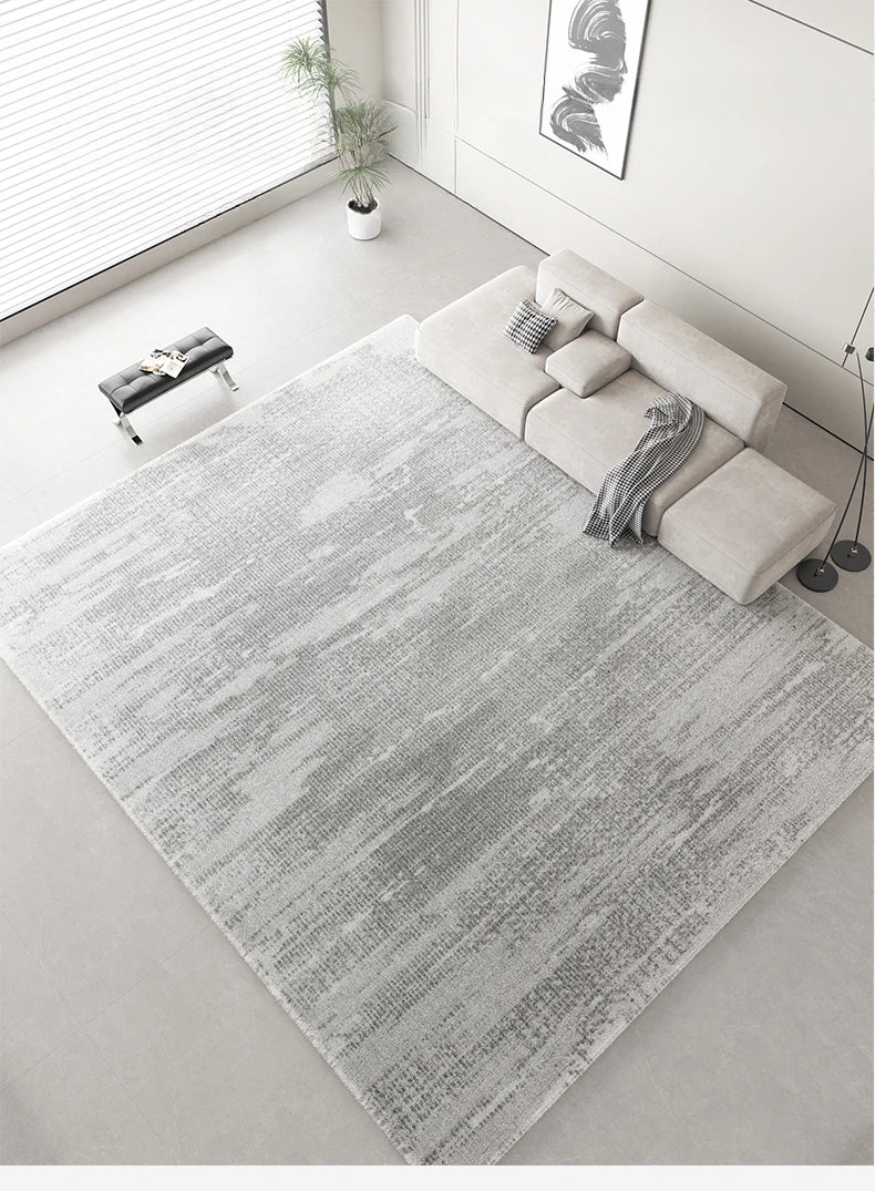 Light Grey Luxury Non-Slip Rug, Sound Insulation, Thick & Liquid Resistant